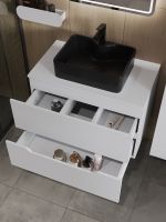 Orange Line тумба с раковиной подвесная 80 см, белый/черный арт-Li-80TuwMDF+B01-475MB — фото 4, Тумбы с раковиной