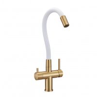 Товар: Смеситель для кухни с фильтром Milacio Ultra 560 брашированное золото белый шланг арт-MCU.560.GDW - фото 2 Смеситель для кухни с фильтром Milacio Ultra 560 брашированное золото белый шланг арт-MCU.560.GDW — фото 2, Смесители для кухни