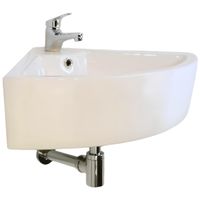 Раковина угловая закругленная GS, 48x48x15 cm, белая керамика 32267 — фото 7, Раковины