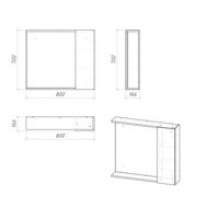Шкаф-зеркало "ЮНИТ-80 см", универсал. кадена вуд арт-208011 — фото 3, Зеркальные шкафы в ванную