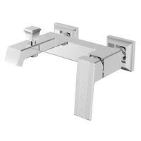 Смеситель для ванны и душа Azario EXQUISITE с ручным душем, керамический картридж, хром арт-AZ-VSN238340C — фото 1, Смеситель для ванны