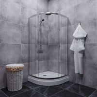 ДО "Альфа-Хром" 100х100, 1/4 круга, низ. подд. (2 места+сифонD90мм) арт-Щ0000049615 — фото 1, Душевые уголки четверть круга