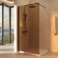 Душевая перегородка Walk-In , 900*2000, черный матовый, стекло янтарь арт-VSW-1H900GSB — фото 2, Душевые перегородки