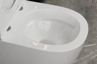 Унитаз ABBER Bequem AC1111T приставной белый, безободковый, смыв торнадо — фото 5, Напольные унитазы