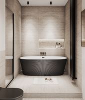 Ванна отдельностоящая Grossman Forta GR-27021MB (170х75х58) цвет черный/белый матовый,1 место — фото 3, Акриловые ванны