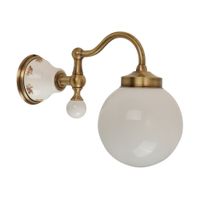 PROVANCE Светильник настенный, плафон шар стекло матовое/керамика с декором/бронза 17640 — фото 1, Светильники в ванную