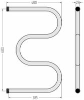 Полотенцесушитель водяной Стилье М-образный 600х400 резьба-сгон 1" Без покрытия арт-00004-6040 — фото 3, Водяные полотенцесушители