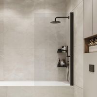 Шторка на ванну распашная Terminus Ното 150х70, черный 2CW150х70B — фото 1, Шторы для ванной