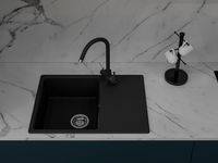 GRANFEST Мойка URBAN 668L 1-чаша+крыло 680*490мм черный арт.GF-UR- арт-668L черный — фото 2, Кухонные мойки