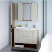 Комплект мебели для ванной Бриклаер КРИСТАЛЛ 90ZL, латте/дуб крафт табачный — фото 1, Комплекты мебели для ванной