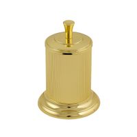 FORTUNA Баночка высокая, H16 cм. с крышкой, золото арт-28339 — фото 1, Органайзеры для ванной