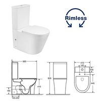 Унитаз-компакт Azario LANDER 410х665х835 напольный, безободковый, в комплекте с быстросъемным сиденьем "Микролифт" арт-AZ-1299A — фото 15, Напольные унитазы