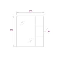 Зеркало-шкаф Onika Тимбер 60.00 Универсальный, Дуб сонома (206070) арт-206070_Тимбер60 — фото 6, Зеркальные шкафы в ванную