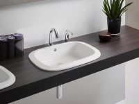 Раковина полувстраиваемая без отв. для смесителя, цвет белый арт-LW763Y#XW — фото 1, Раковины встраиваемые сверху