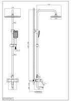 Душевая система D&K Rhein , хром арт-DA1493741B14 — фото 3, Душевые стойки