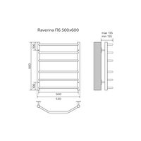 Товар: Полотенцесушитель водяной AZARIO RAVENNA 500/600 6 секций, нижнее/диагональное подключение, 1/2", хром арт-AZ07156 - фото 4 Полотенцесушитель водяной AZARIO RAVENNA 500/600 6 секций, нижнее/диагональное подключение, 1/2", хром арт-AZ07156 — фото 4, Водяные полотенцесушители