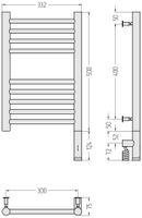 Полотенцесушитель электрический Сунержа Богема 3.0 прямая 500х300 МЭМ правый Сатин арт-071-5805-5030 — фото 3, Электрические полотенцесушители