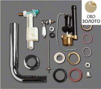 Механизм слива SIMAS с латунной трубой для среднего бачка с фронтальной ручкой смыва D23ORO — фото 1, Комплектующие для туалета