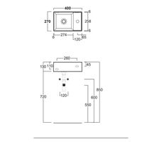 Раковина SIMAS AGILE подвесная или накладная с одним отверстием с полкой правой цвет белый арт-AG40 — фото 2, Раковины накладные