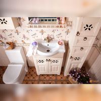 Зеркало с балюстрадой Бриклаер , бежевый дуб прованс арт-КАНТРИ 65 — фото 5, Зеркала в ванную комнату