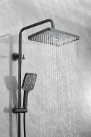Душевая система с тропическим душем и смесителем BELZ, черная, арт-B24507-7 — фото 3, Душевые стойки