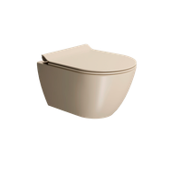 унитаз подвесной PURA безободковый с водоворотной системой смыва Swirlflush фаянсовый бежевый матовый арт-881608 — фото 2, Подвесные унитазы