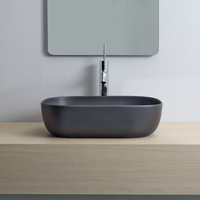 Раковина Scarabeo GLAM накладная без перелива без отверстий цвет розовый матовый арт-1804 54 — фото 2, Раковины накладные