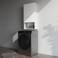 M85CHX05021WG X-Joy, Шкаф навесной с дверками и открытой полкой, 50 см, белый глянец — фото 1, Шкафы для ванной