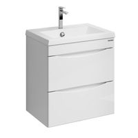 Тумба подвесная "ВИСТА-50 см" с 2-я ящ. белый глянец (ум. Alice-50) 105057 — фото 1, Тумбы под раковину