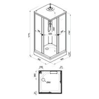 ДК Вельвет-К 90*90 А (6 мест+сифон D90) арт-Щ0000061852 — фото 11, Душевые кабины