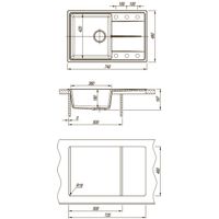 Кухонная мойка AZARIO Izmir 740х480х197 кварцевая, прямоугольная, сифон в комплекте, цвет Белый арт-CS00097681 — фото 6, Кухонные мойки