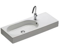 Раковина HATRIA AREA подвесная или на тумбу с одним отверстием с переливом цвет белый арт-Y0UE01 — фото 1, Раковины подвесные