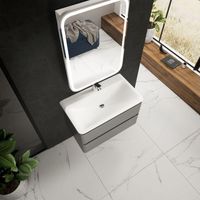 "S4" тумба под умывальник подвесная 80 см., цвет серый. арт-AQM900480GM — фото 3, Тумбы под раковину