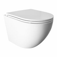 Унитаз подвесной Azario PRO (круглый) СКРЫТОЕ ТОРНАДО безободковый унитаз в комплекте с сидением микролифт скрытая система смыва 490*370*360 мм арт-PRO-0001 UQ3 — фото 2, Подвесные унитазы