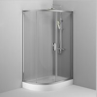 Like Solo Slide 120 Душ. ограждение Like 120x80, стекло прозрачное, проф мат хром, б арт-W83UG-302U120MT — фото 1, Асимметричные душевые уголки