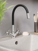 Товар: OneLife смеситель для кухни двухвентильный полимерный с гибким изливом, хром/черный арт-P03-007cr - фото 9 OneLife смеситель для кухни двухвентильный полимерный с гибким изливом, хром/черный арт-P03-007cr — фото 9, Смесители для кухни