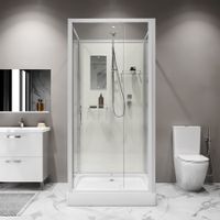 Душевая кабина Niagara Standart (100х100х200) квадрат,поддон 15см,распашная,проф.белый,без крыши,3 места арт-ST100/15Q/BK — фото 5, Душевые кабины