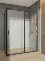 Товар: Orange душевой уголок без поддона с раздвижной дверкой, матовый черный арт-E23-15090TB - фото 2 Orange душевой уголок без поддона с раздвижной дверкой, матовый черный арт-E23-15090TB — фото 2, Прямоугольные душевые уголки