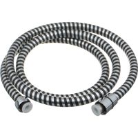 шланг д/душа MELODIA BLACK SILVER 1/2"*1/2" конус ПВХ d14мм, L150см MKP20383P_sb — фото 1, Душевые шланги