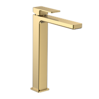 Savona Смеситель для свободностоящей раковины 250мм, гладкий, подводка 1⁄2", золото шлифованное арт-AQM6814BG — фото 1, Смесители для раковины