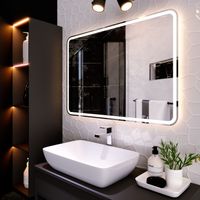 Товар: Зеркало с LED-подсветкой BALATON (100*70) /AQUA DE MARCO Bal100/70 - фото 2 Зеркало с LED-подсветкой BALATON (100*70) /AQUA DE MARCO Bal100/70 — фото 2, Зеркала в ванную комнату