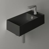 Раковина SIMAS AGILE подвесная или накладная с одним отверстием с полкой правой цвет черный арт-AG50.NE — фото 2, Раковины накладные