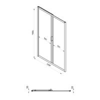 Дверь Слайд 120 сдвижная, Полосы (1 место) (1) арт-Щ0000064613 — фото 2, Раздвижные душевые двери