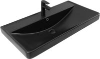 Раковина Aquanet Ирис 90 черная матовая 00329250 — фото 1, Раковины встраиваемые сверху