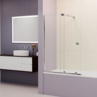 Шторка на ванну RGW SC-46 90x150, профиль хром, стекло прозрачное/8 мм, арт-06114609-11 — фото 2, Шторки для ванной раздвижные