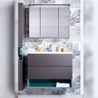 Комплект мебели для ванной Бриклаер КРИСТАЛЛ 80Z, графит/муссон — фото 1, Комплекты мебели для ванной