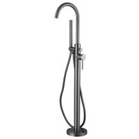 Смеситель ABBER Wasser Kreis AF8115NG напольный для ванны, никель — фото 1, Смесители напольные