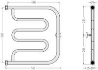 Полотенцесушитель водяной Сунержа Лира+ 500х500 Золото арт-03-4011-5050 — фото 2, Водяные полотенцесушители