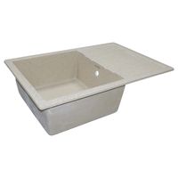 Кухонная мойка AZARIO Rio 750x505x185 искусственный мрамор, с "крылом", сифон в комплекте, цвет песочный арт-CS00105228 — фото 1, Кухонные мойки