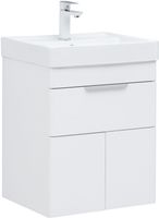 Тумба под раковину Aquanet Ирис new 50 белый глянец (1 ящик, 2 дверцы) арт-00310147 — фото 1, Тумбы под раковину